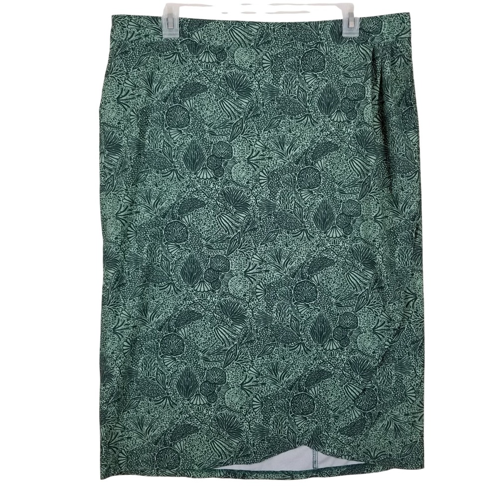 RipSkirt Hawaii Green Botanical Shell Print Wrap Skirt Women XX-Large XXL 31.5in
